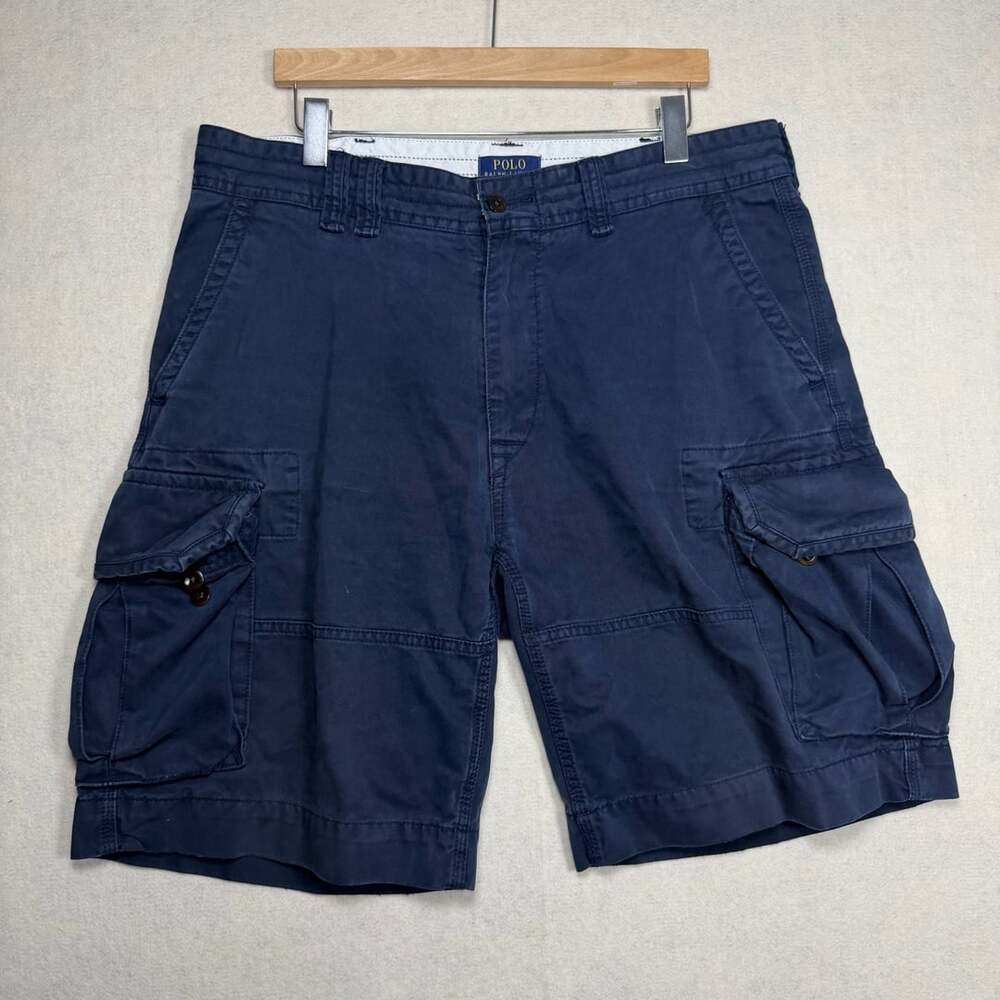 Polo Ralph Lauren Shorts Mens 36 Polo Chino Navy Blue Cargo Shorts